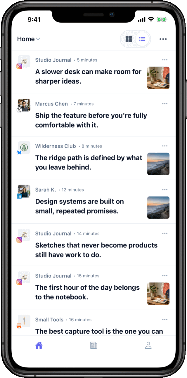 Inks compact text timeline