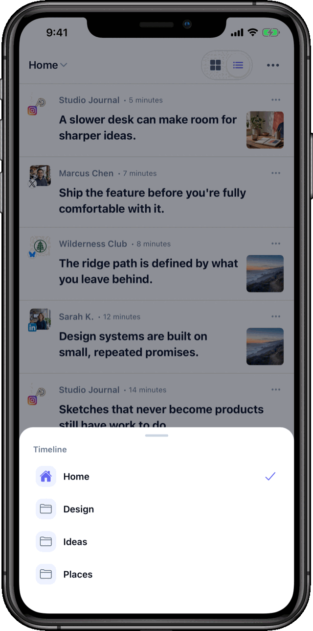 Inks timeline picker with groups